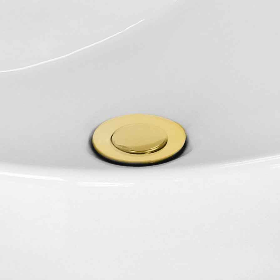2.6 in. x 2.6 in. Yes Overflow Bathroom Sink Drain Gold Stainless Steel