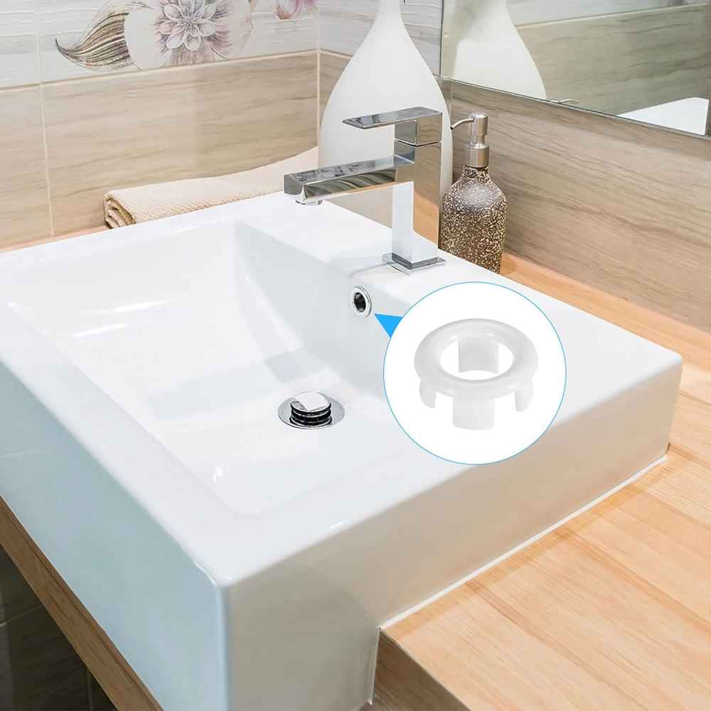 1.25-in. W Stainless Steel Overflow Cap In White Color
