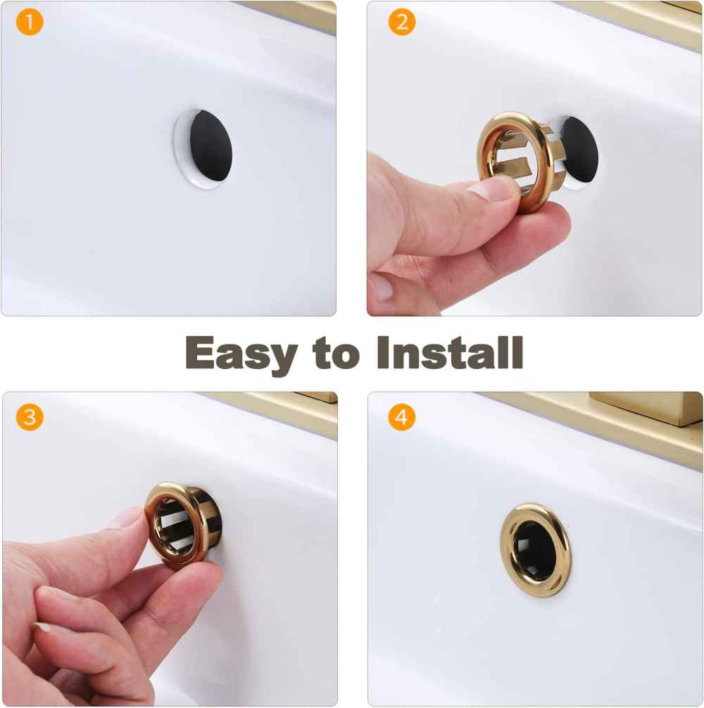 1.25-in. W Stainless Steel Overflow Cap In Gold Color