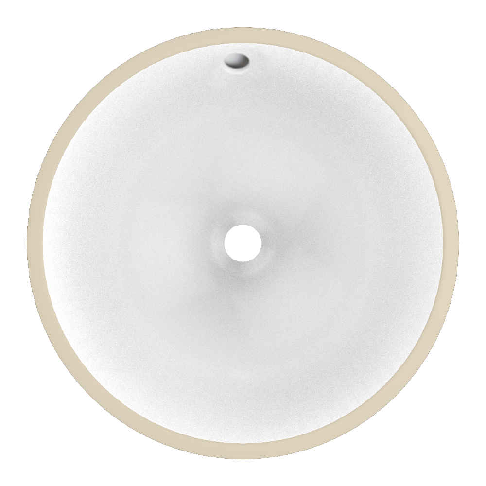 16.5-in. W Round Bathroom Undermount Sink Set In White - Chrome Hardware