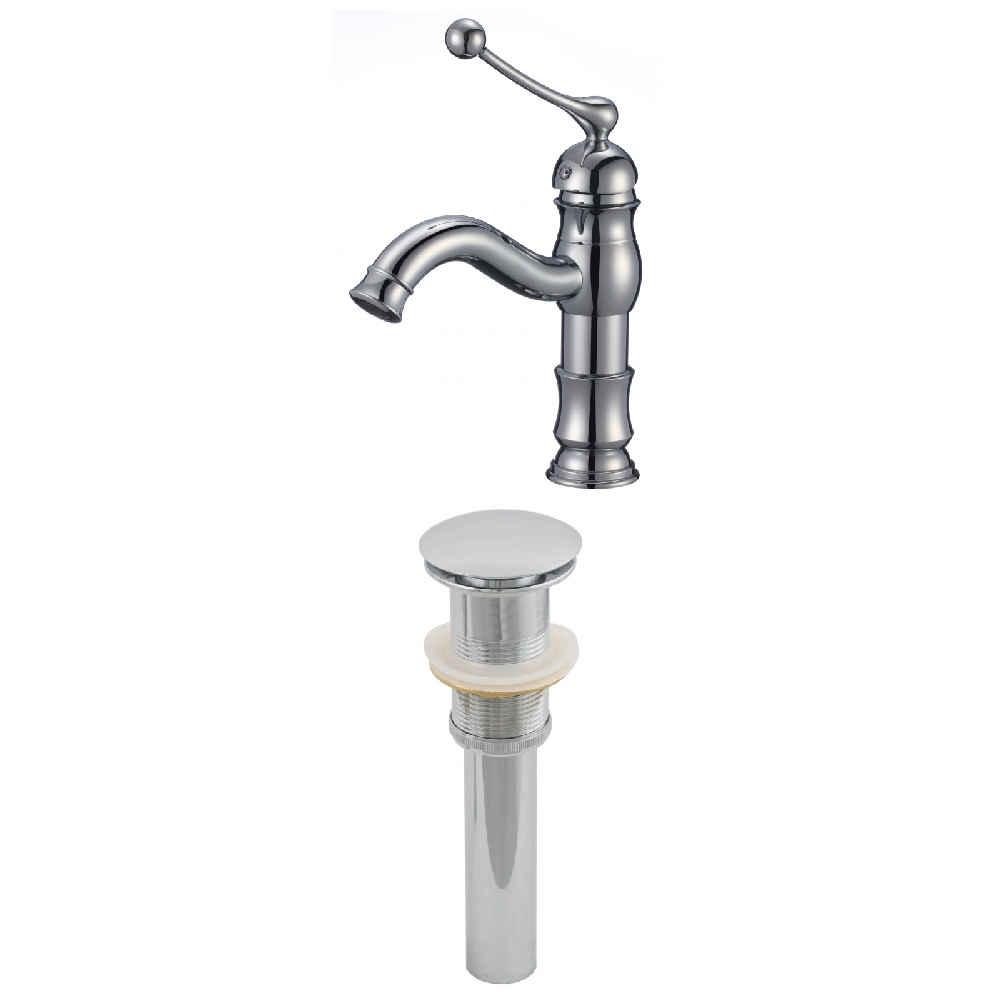1 Hole CUPC Approved Stainless Steel Faucet Set In Chrome Color - Drain Incl.
