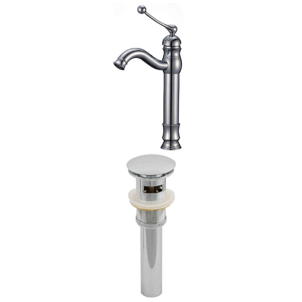 Deck Mount CUPC Approved Stainless Steel Faucet Set In Chrome Color - Overflow Drain Incl.
