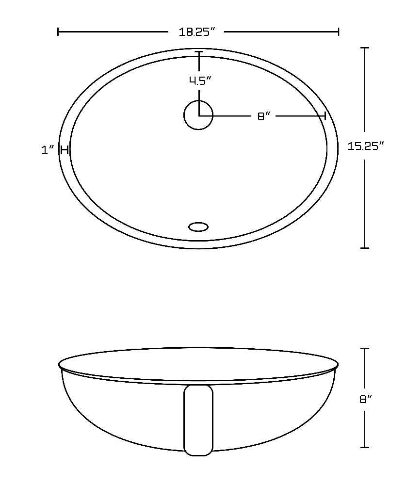 18.25-in. W CSA Oval Bathroom Undermount Sink Set In White - Chrome Hardware