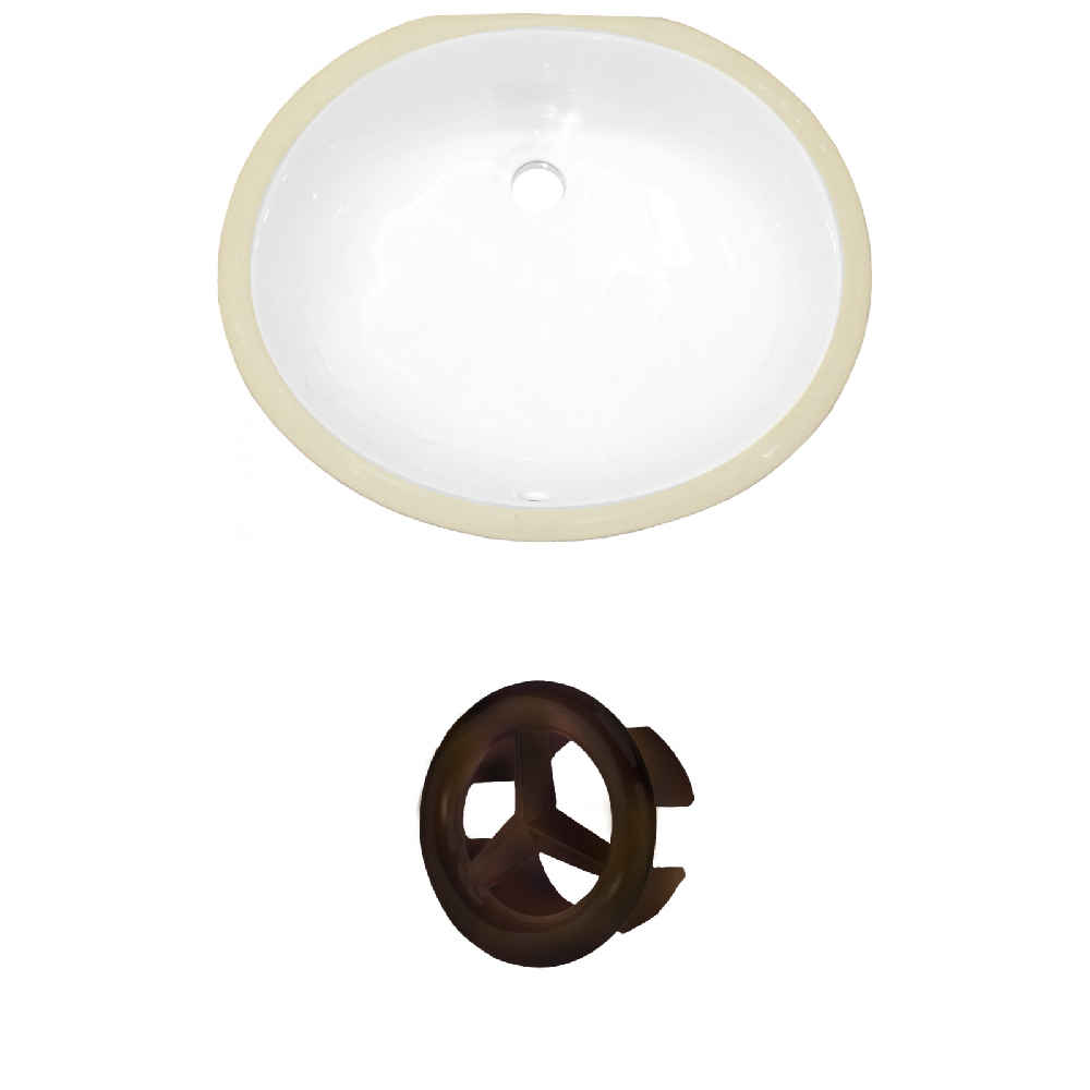 18.25-in. W CSA Oval Bathroom Undermount Sink Set In White - Oil Rubbed Bronze Hardware