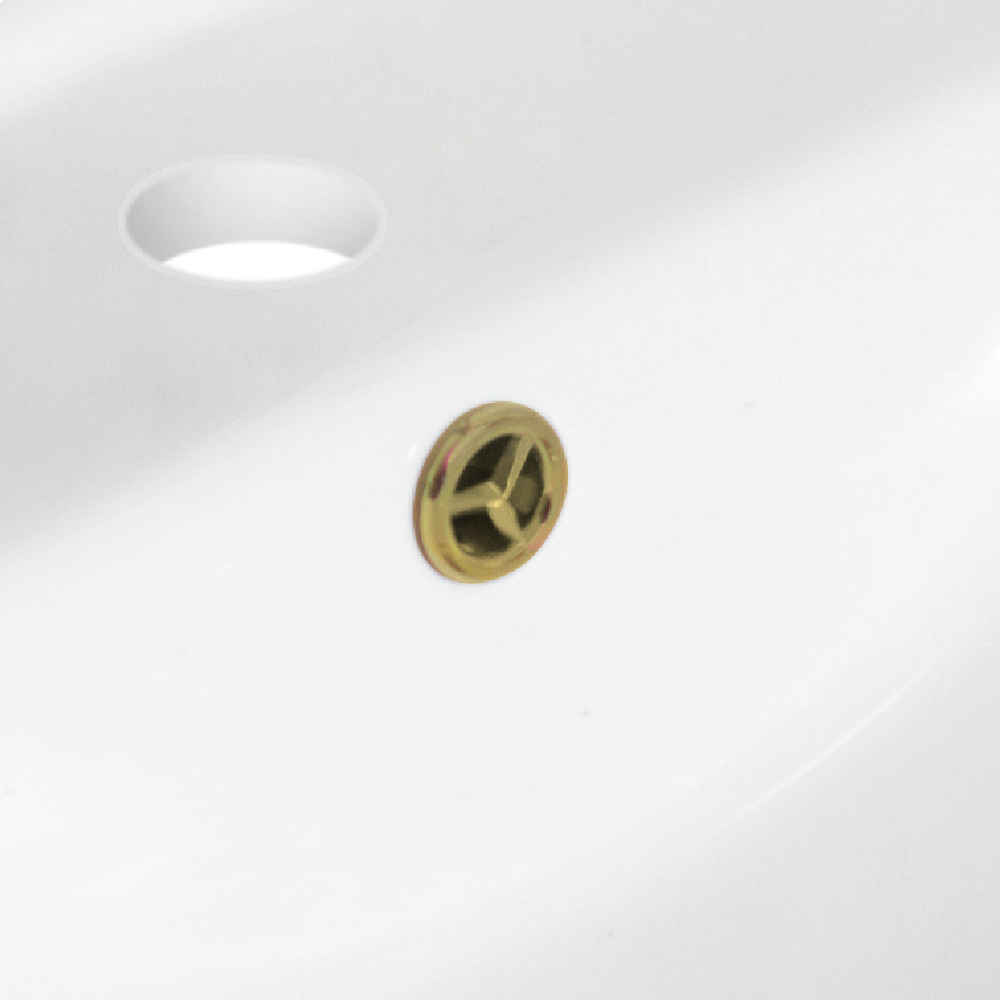 16.5-in. W CSA Oval Bathroom Undermount Sink Set In White - Gold Hardware