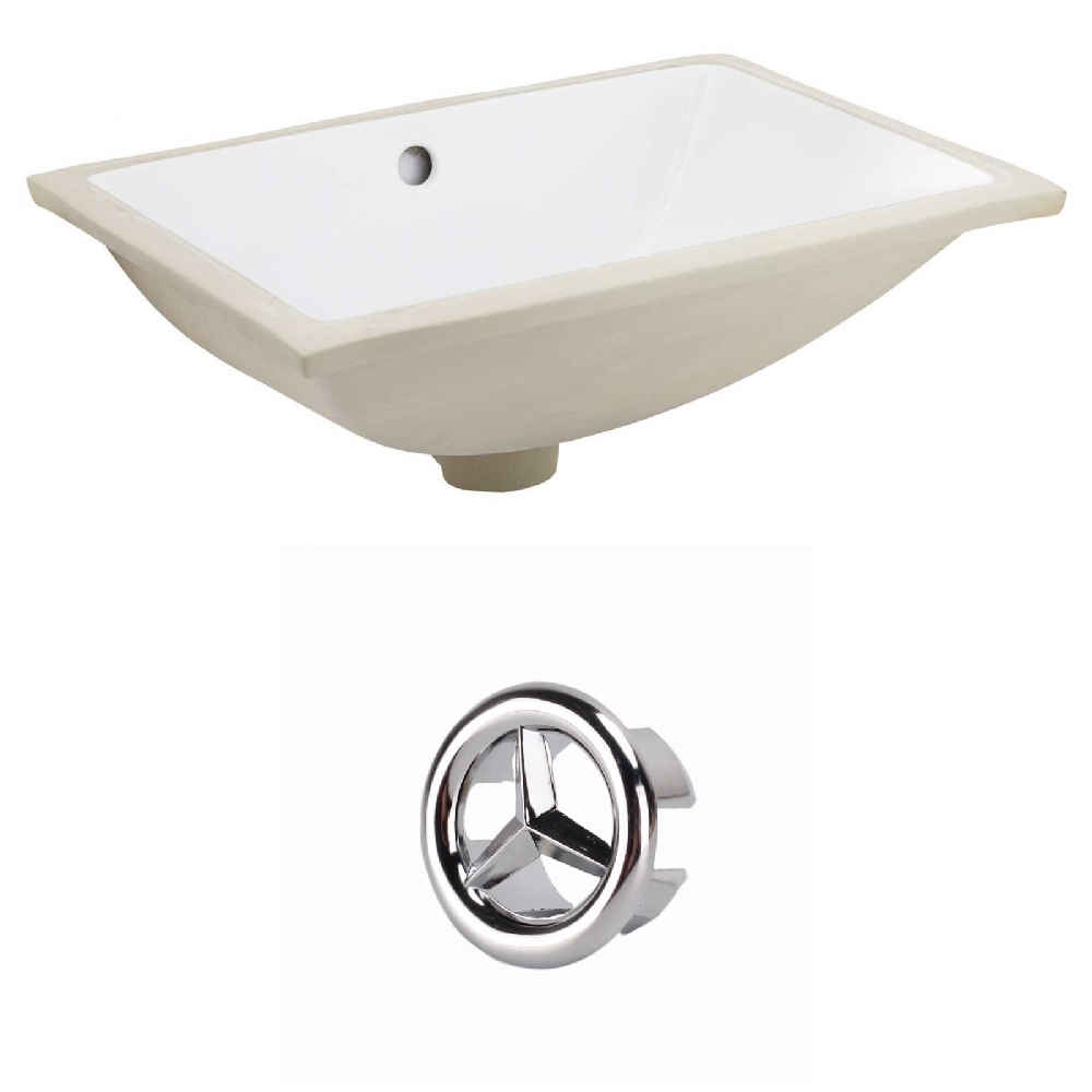 20.75-in. W CSA Rectangle Bathroom Undermount Sink Set In White - Chrome Hardware