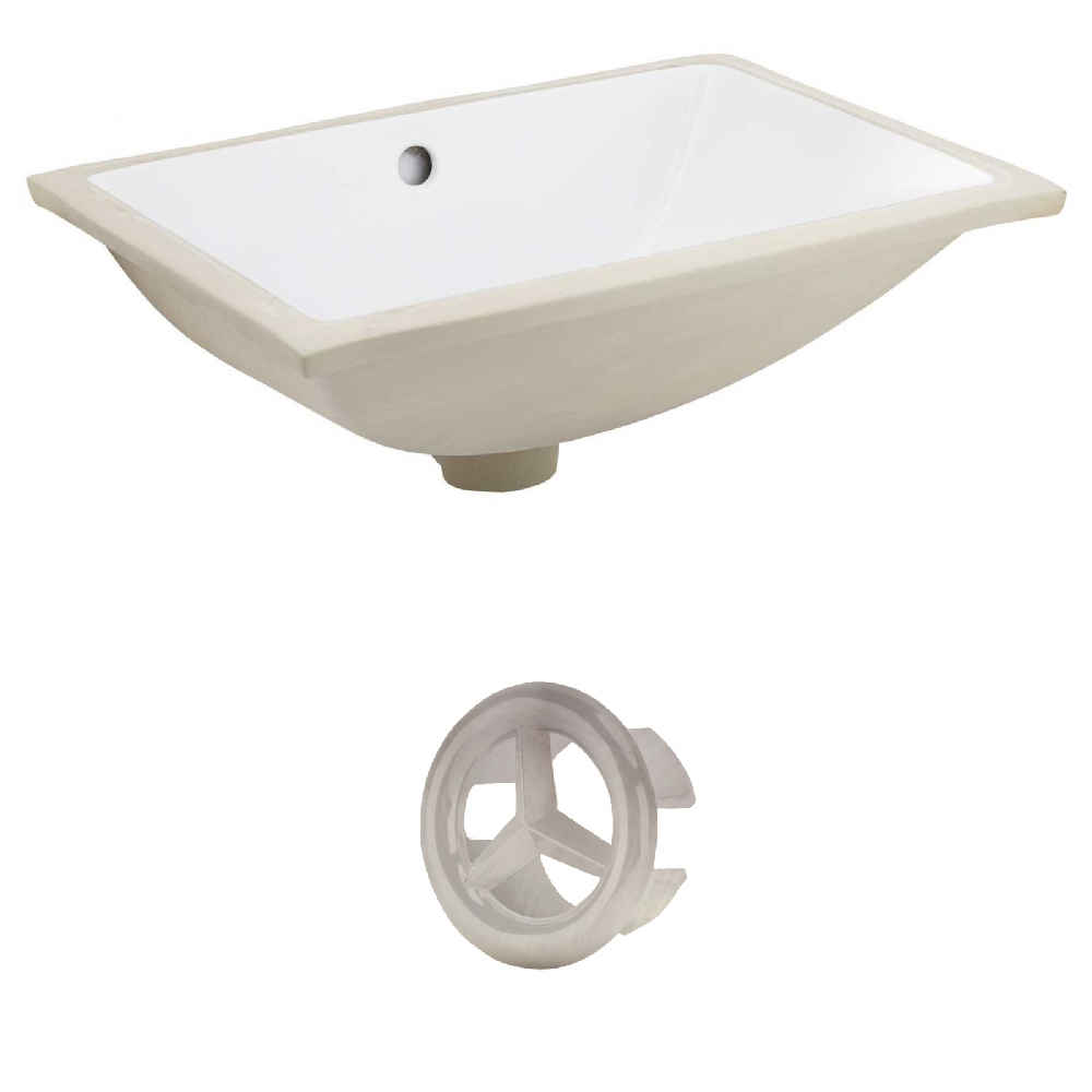 20.75-in. W CSA Rectangle Bathroom Undermount Sink Set In White - Brushed Nickel Hardware
