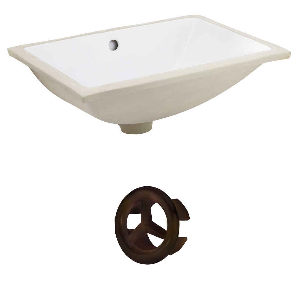 20.75-in. W CSA Rectangle Bathroom Undermount Sink Set In White - Oil Rubbed Bronze Hardware