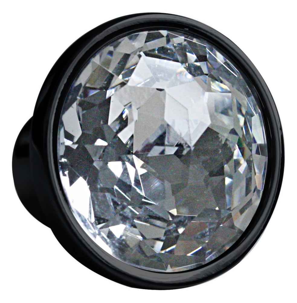 1.25-in. x 1.25-in. Stainless Steel Cabinet Knob In Black