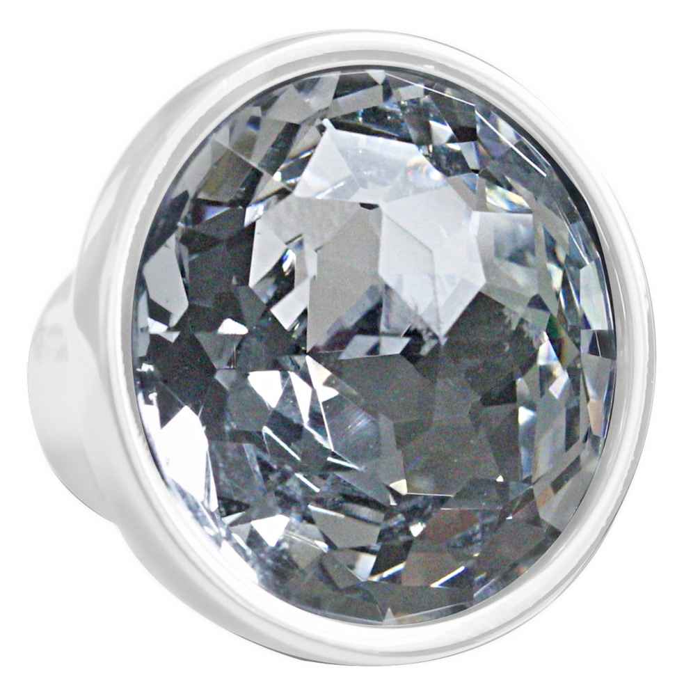 1.25-in. x 1.25-in. Stainless Steel Cabinet Knob In White