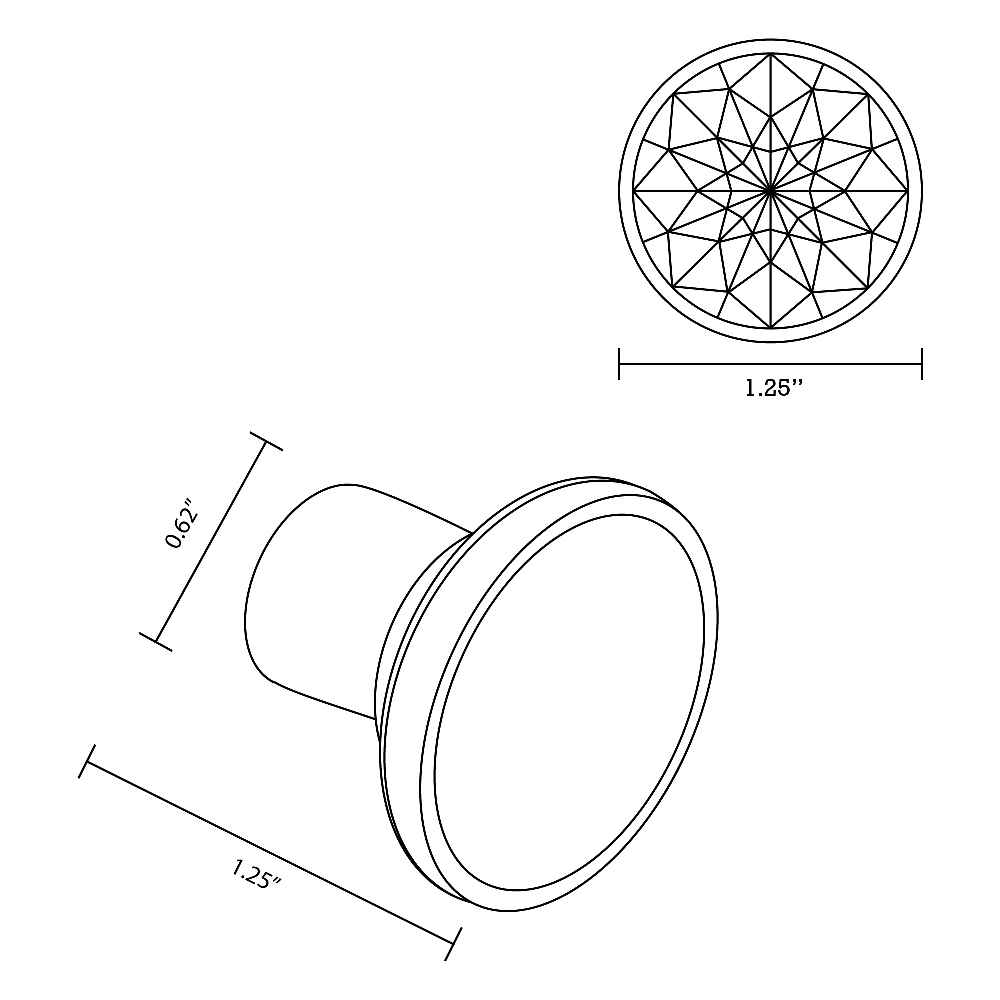 1.25-in. x 1.25-in. Stainless Steel Cabinet Knob In White