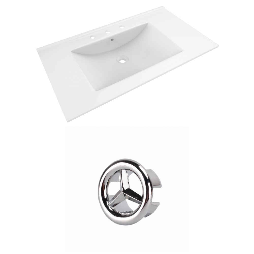 35.5-in. W 3H8-in. Ceramic Top Set In White Color