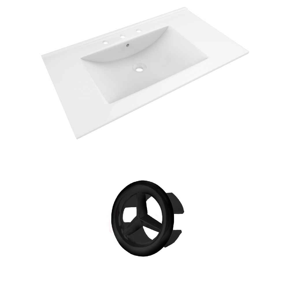35.5-in. W 3H8-in. Ceramic Top Set In White Color