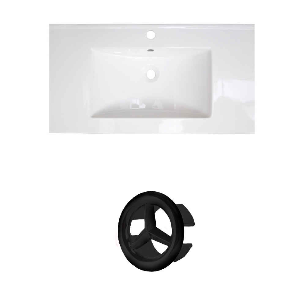 32-in. W 1 Hole Ceramic Top Set In White Color