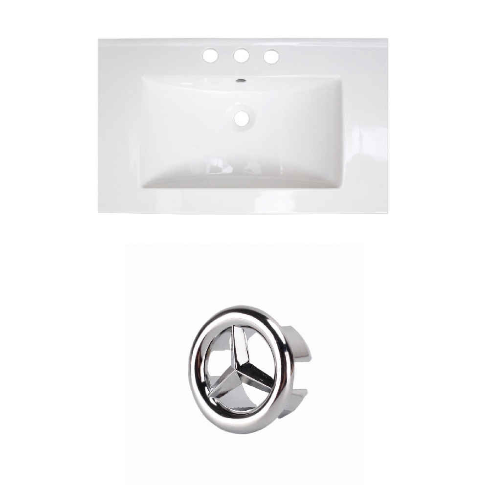32-in. W 3H8-in. Ceramic Top Set In White Color