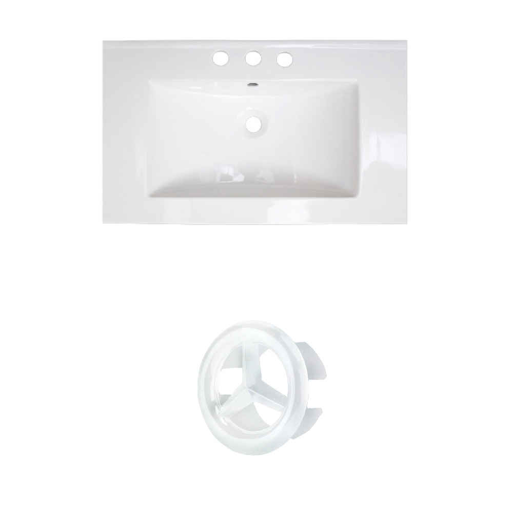 32-in. W 3H8-in. Ceramic Top Set In White Color
