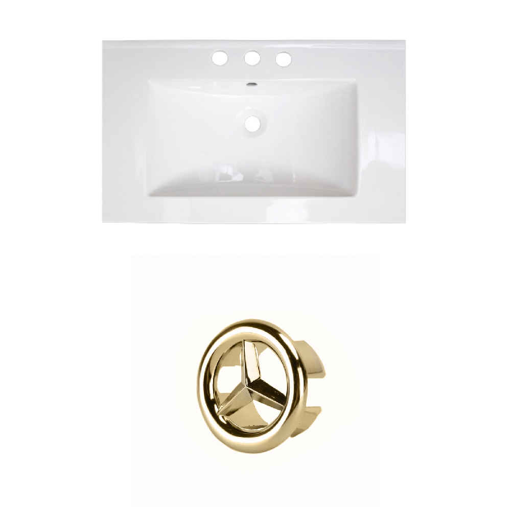 32-in. W 3H8-in. Ceramic Top Set In White Color