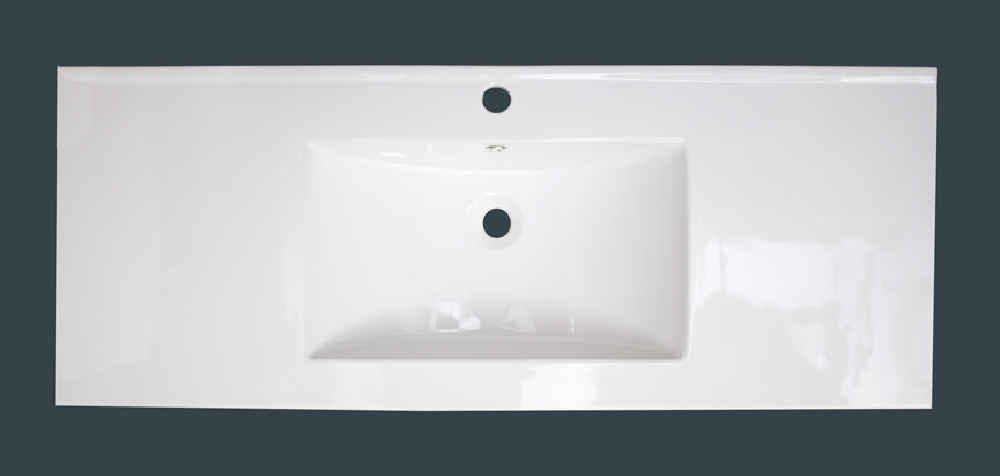 48-in. W 1 Hole Ceramic Top Set In White Color