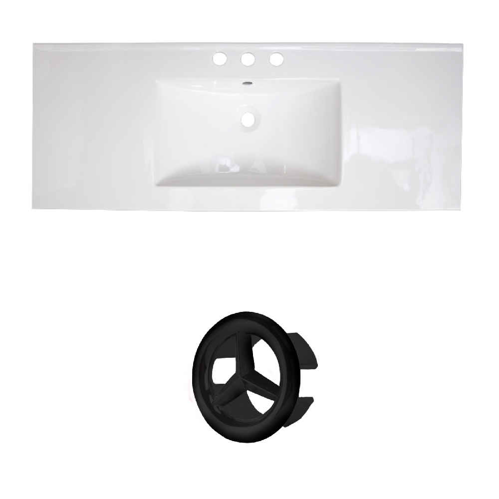 48-in. W 3H8-in. Ceramic Top Set In White Color