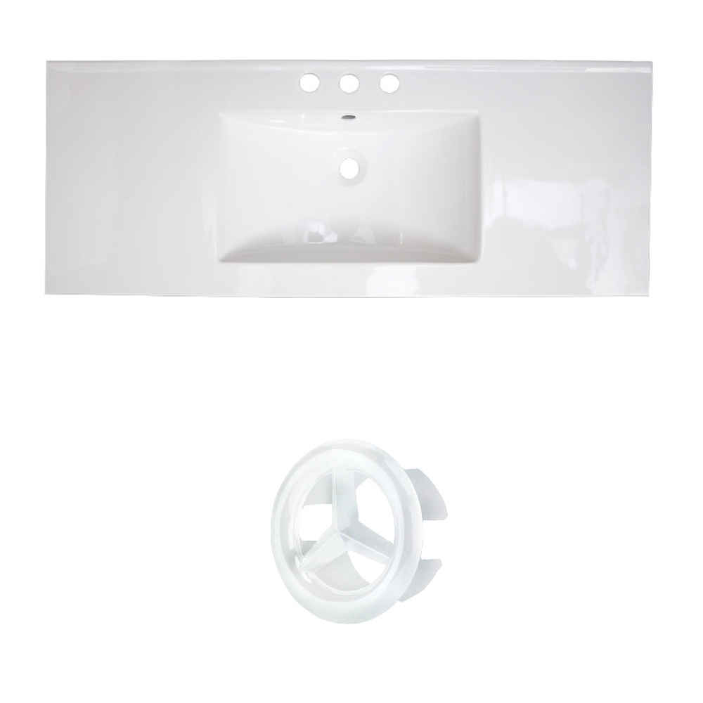 48-in. W 3H8-in. Ceramic Top Set In White Color