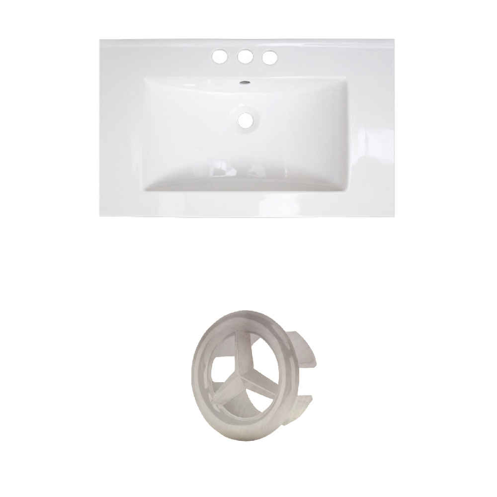 32-in. W 3H4-in. Ceramic Top Set In White Color