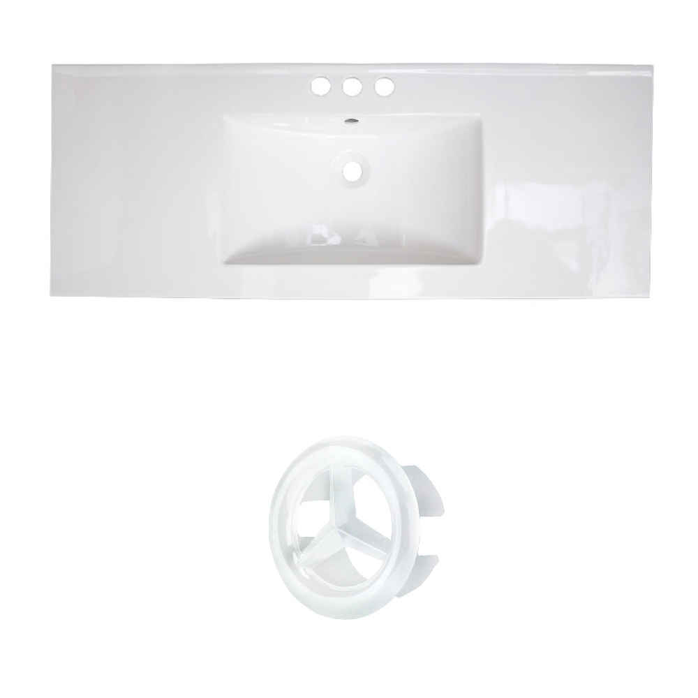 48-in. W 3H4-in. Ceramic Top Set In White Color
