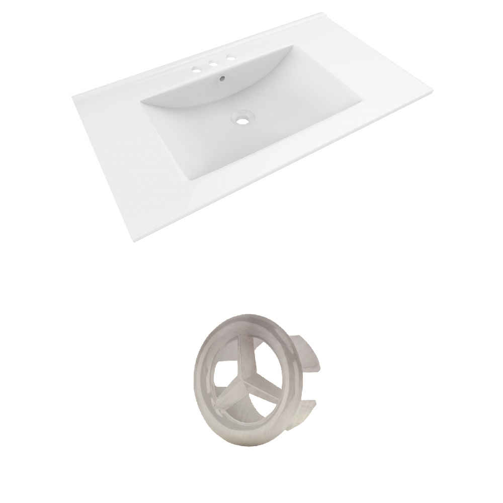 35.5-in. W 3H4-in. Ceramic Top Set In White Color