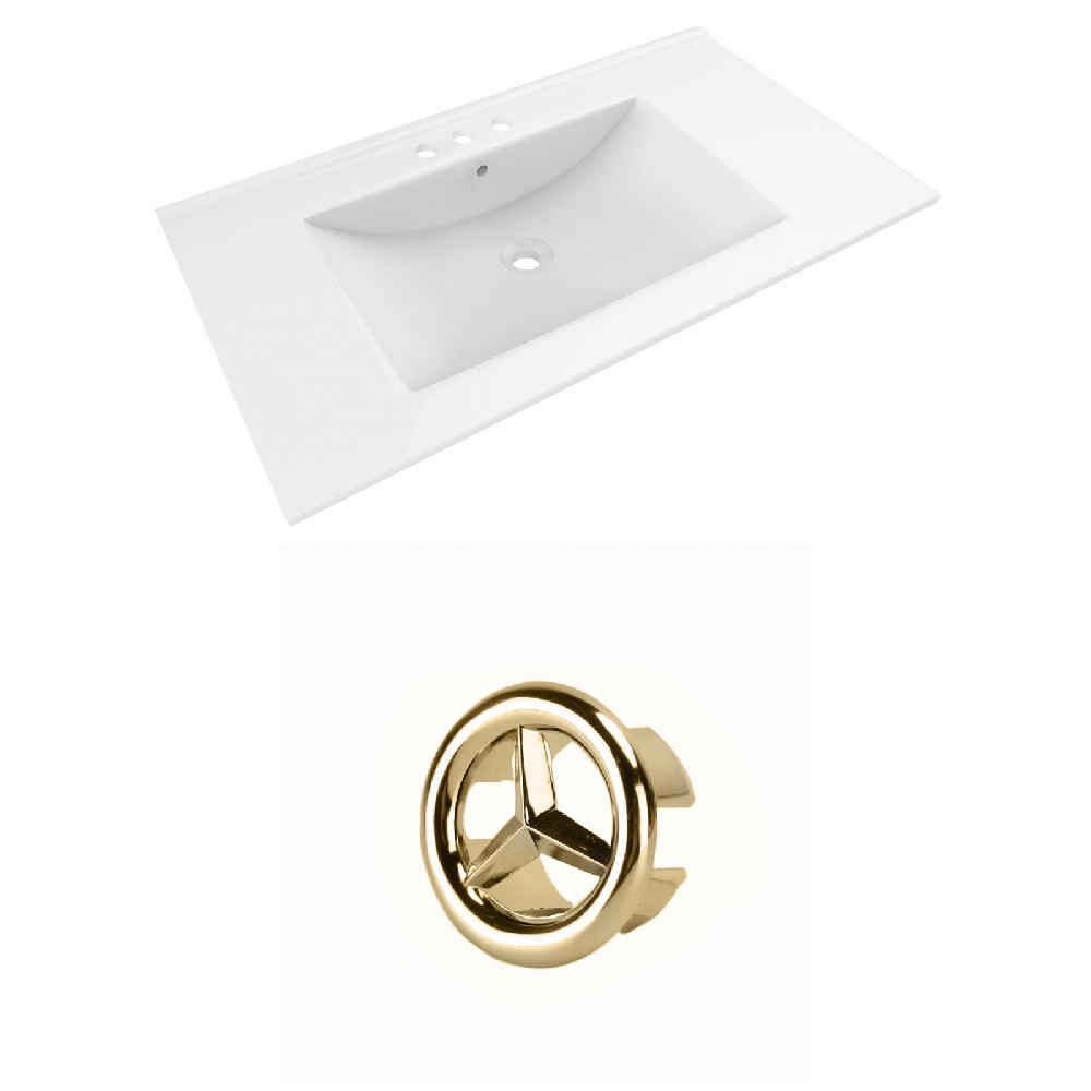 35.5-in. W 3H4-in. Ceramic Top Set In White Color