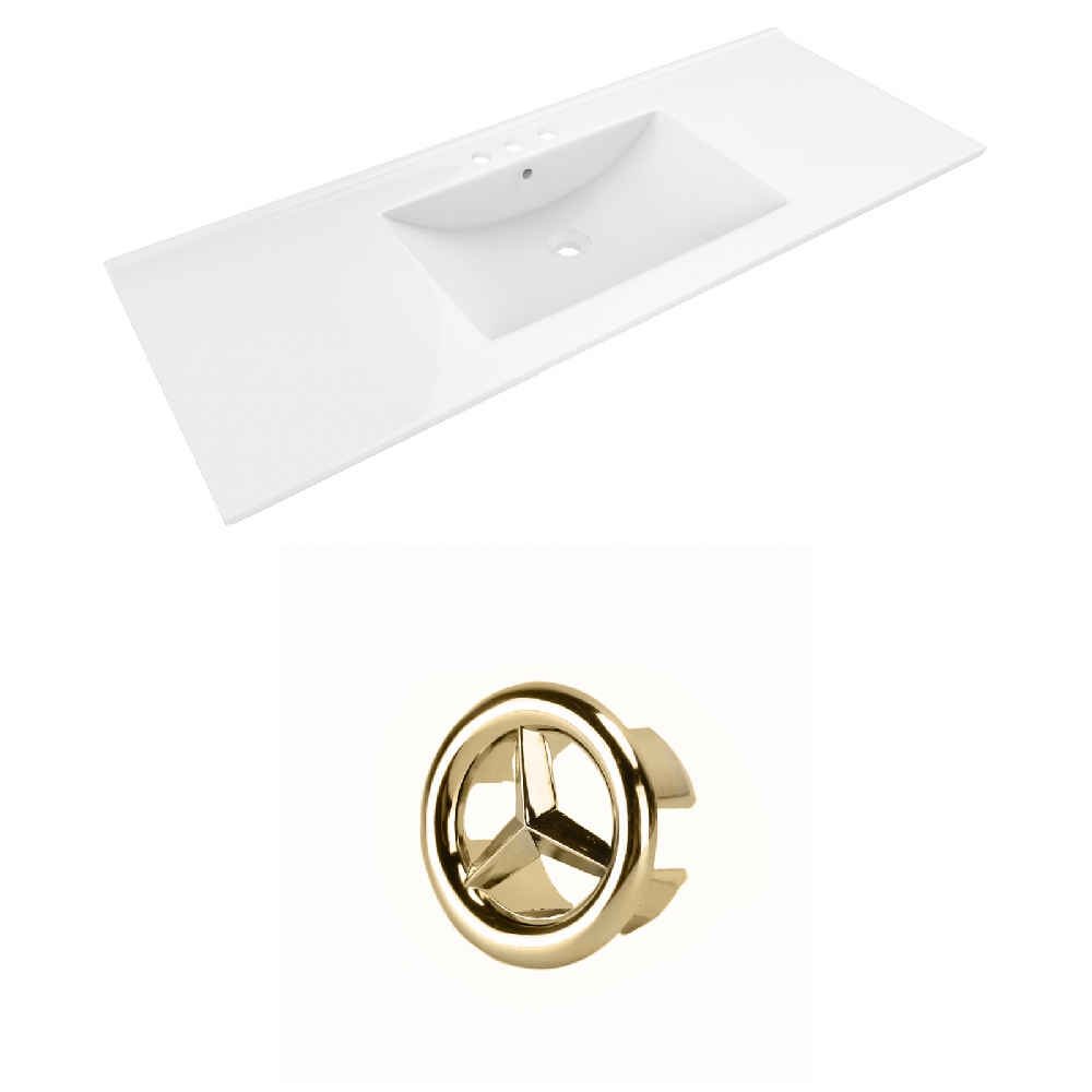 48-in. W 3H4-in. Ceramic Top Set In White Color