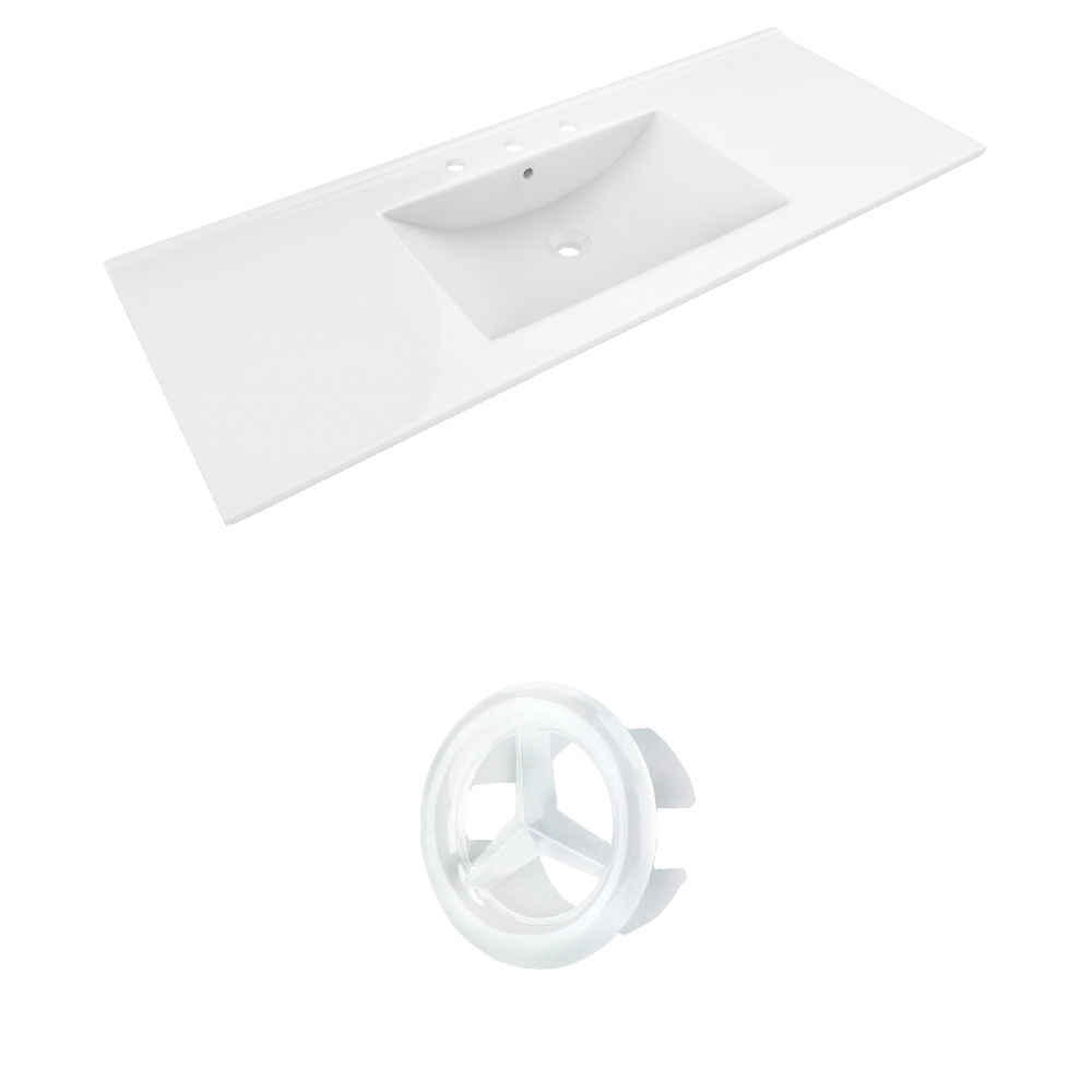 48-in. W 3H8-in. Ceramic Top Set In White Color