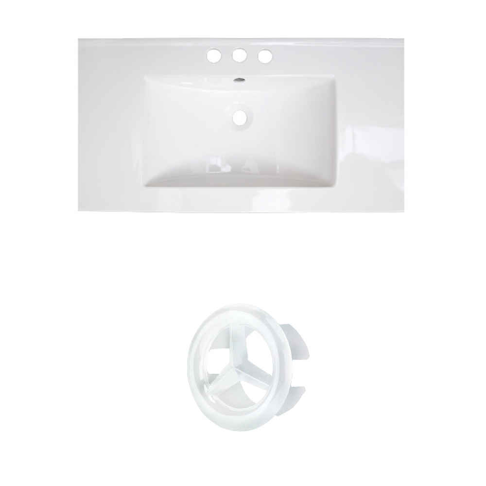 32-in. W 3H4-in. Ceramic Top Set In White Color