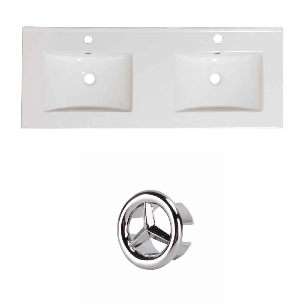 48-in. W 1 Hole Ceramic Top Set In White Color