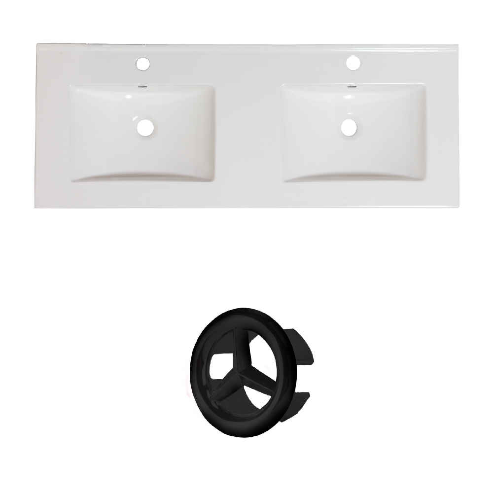 48-in. W 1 Hole Ceramic Top Set In White Color