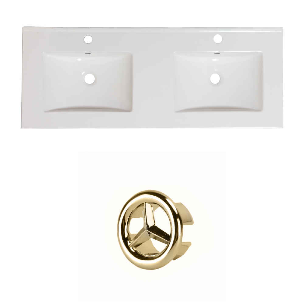 48-in. W 1 Hole Ceramic Top Set In White Color