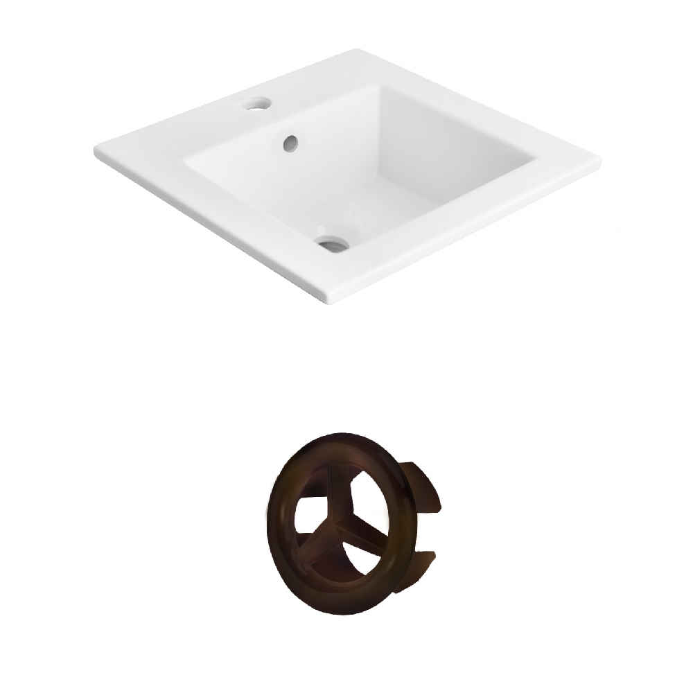 21-in. W 1 Hole Ceramic Top Set In White Color