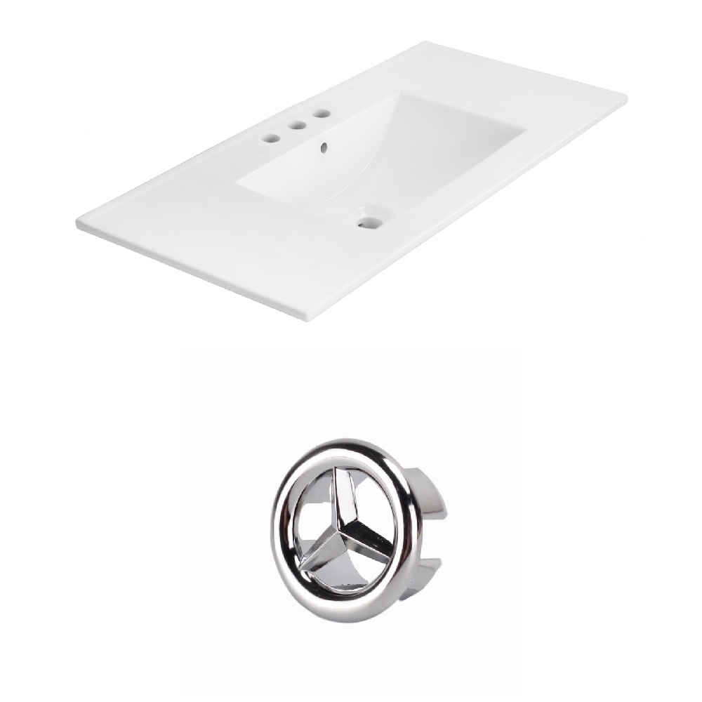 35.5-in. W 3H4-in. Ceramic Top Set In White Color