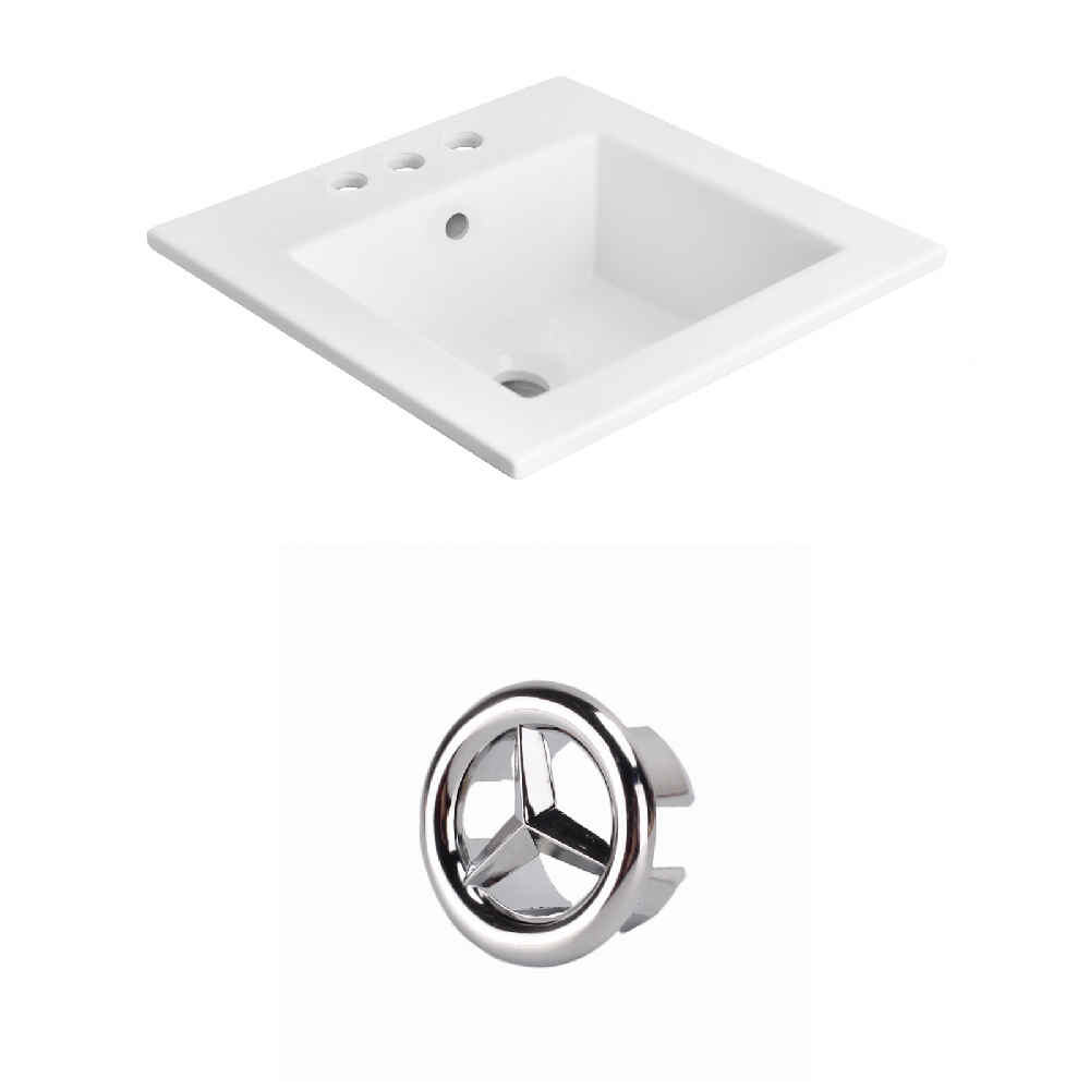 21-in. W 3H4-in. Ceramic Top Set In White Color