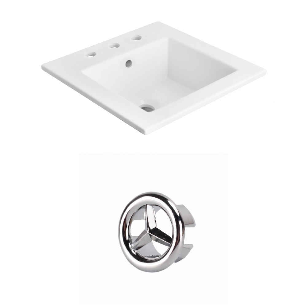 21-in. W 3H8-in. Ceramic Top Set In White Color