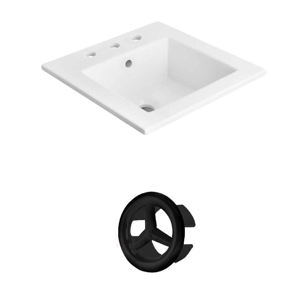 21-in. W 3H8-in. Ceramic Top Set In White Color