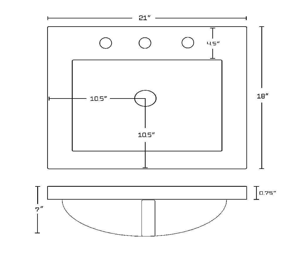21-in. W 3H8-in. Ceramic Top Set In White Color