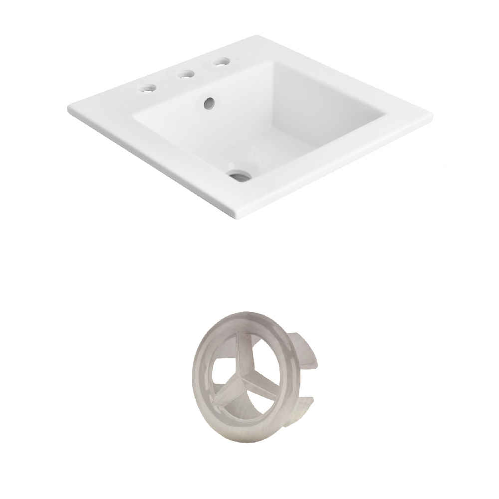 21-in. W 3H8-in. Ceramic Top Set In White Color