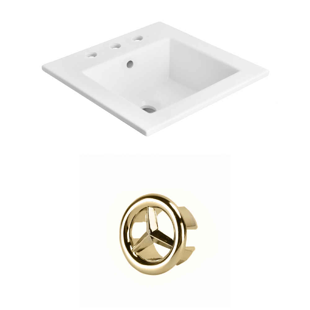 21-in. W 3H8-in. Ceramic Top Set In White Color