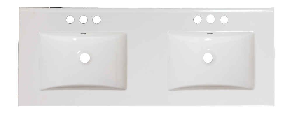 59-in. W 3H4-in. Ceramic Top Set In White Color