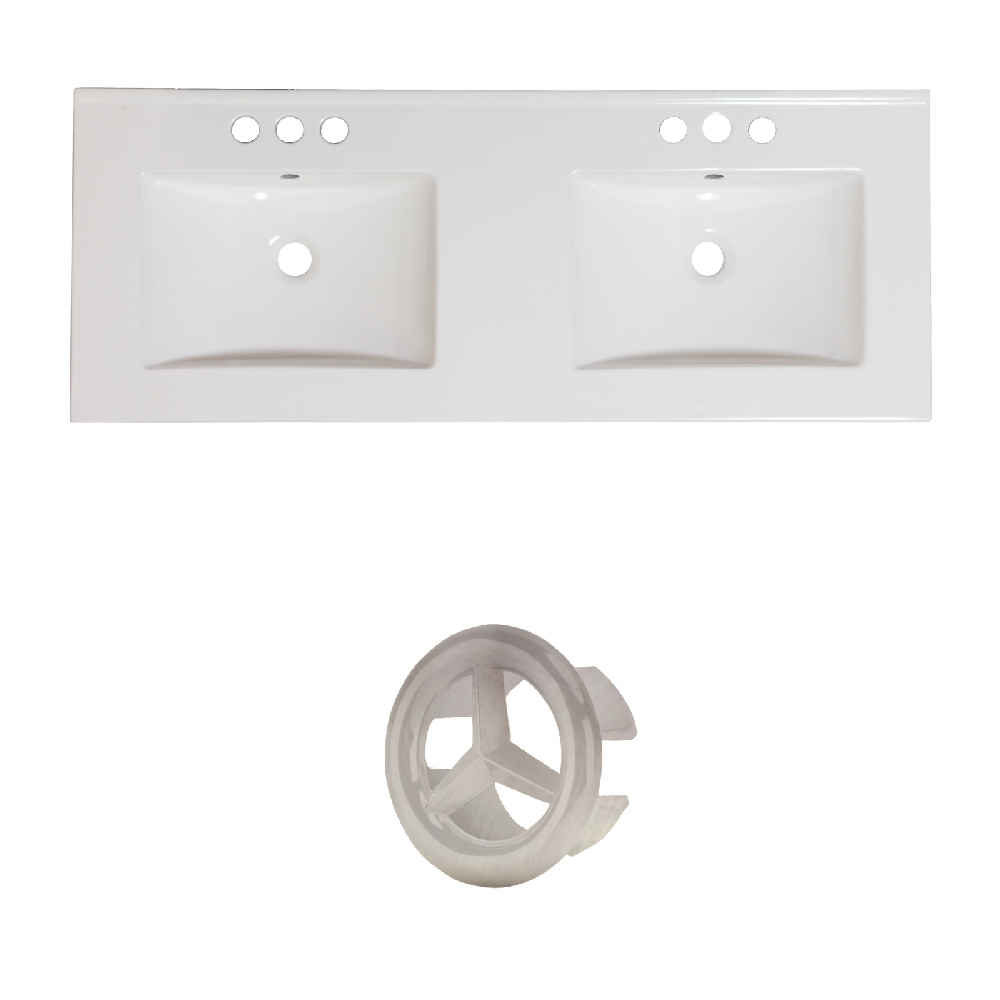 59-in. W 3H4-in. Ceramic Top Set In White Color