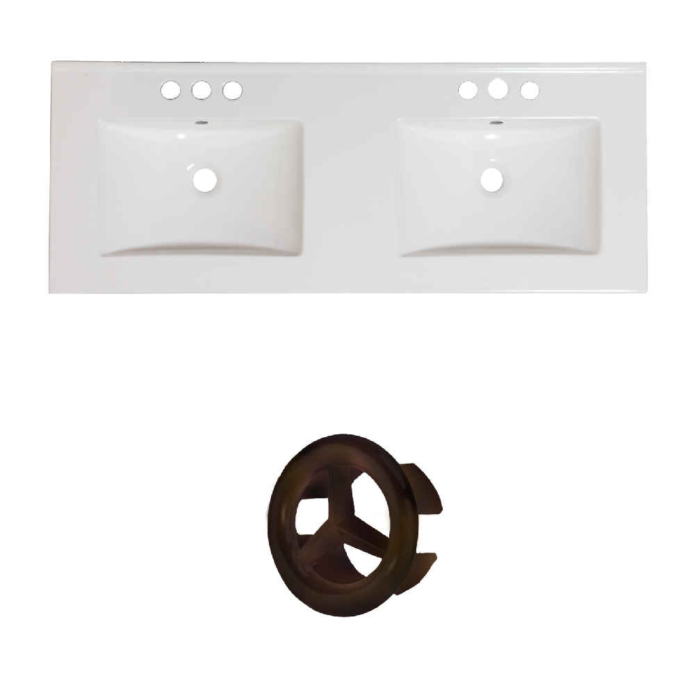 59-in. W 3H4-in. Ceramic Top Set In White Color