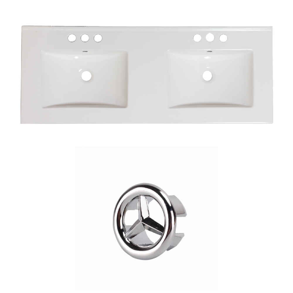 59-in. W 3H8-in. Ceramic Top Set In White Color