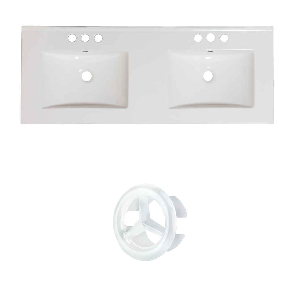 59-in. W 3H8-in. Ceramic Top Set In White Color