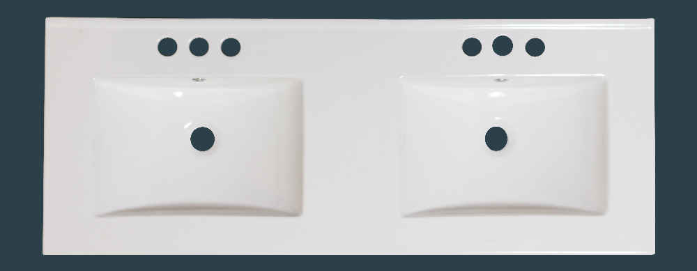 59-in. W 3H8-in. Ceramic Top Set In White Color