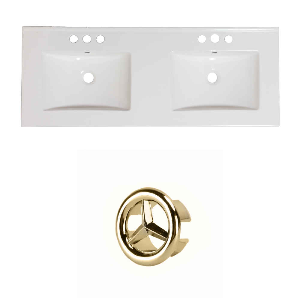 59-in. W 3H8-in. Ceramic Top Set In White Color