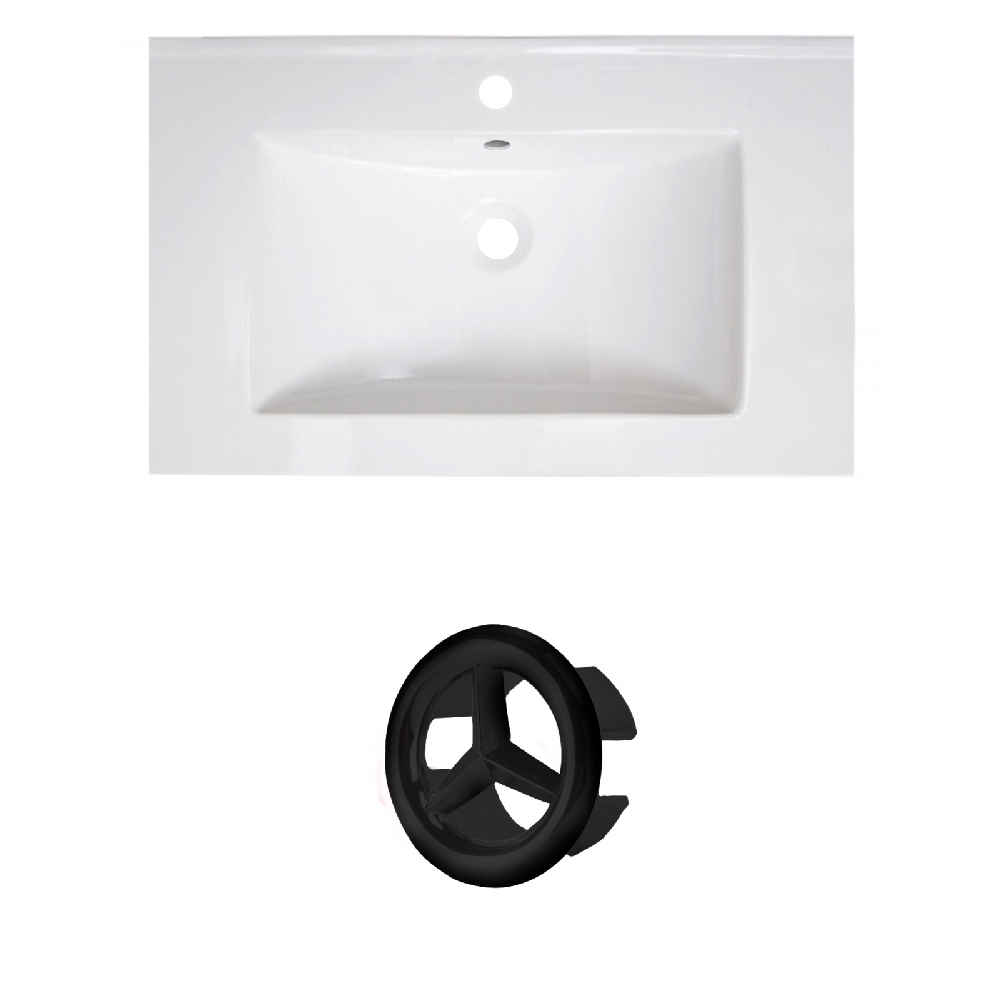 30-in. W 1 Hole Ceramic Top Set In White Color